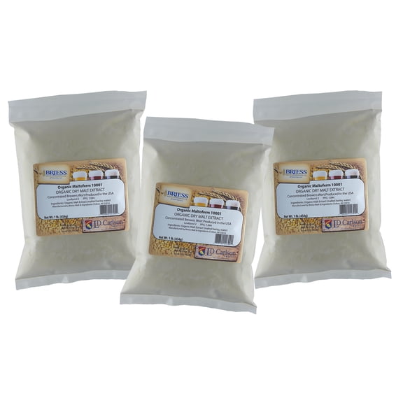 Organic Light Dried Malt Extract DME - Maltoferm 10001-1 Lb (Three Pack)
