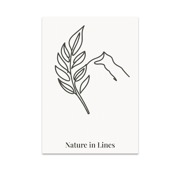 Organic Line Harmony Nature Sketch - Modern Decor - 13x19 Poster Print