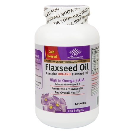 Organic Linseed Flaxseed Flax Seed Oil Omega 3 1000mg 200 Counts