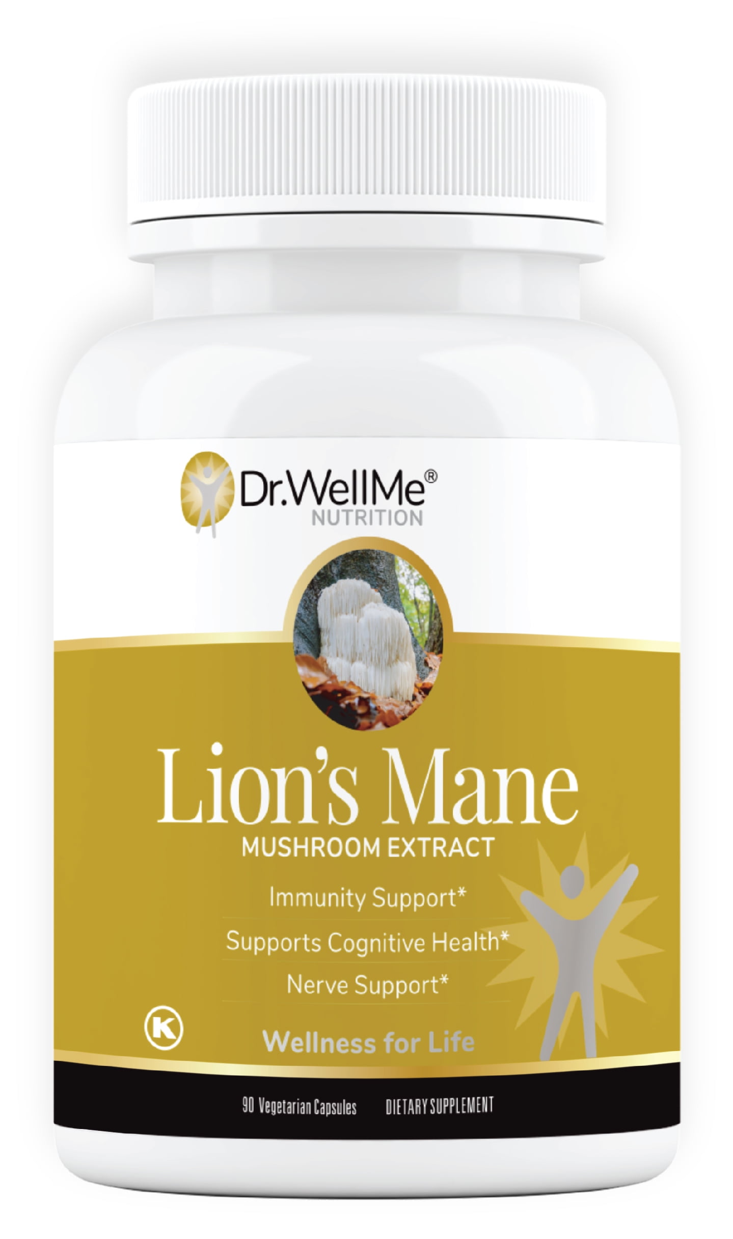 Organic Lion's Mane Mushroom Supplement 500 mg for Anxiety, Immune
