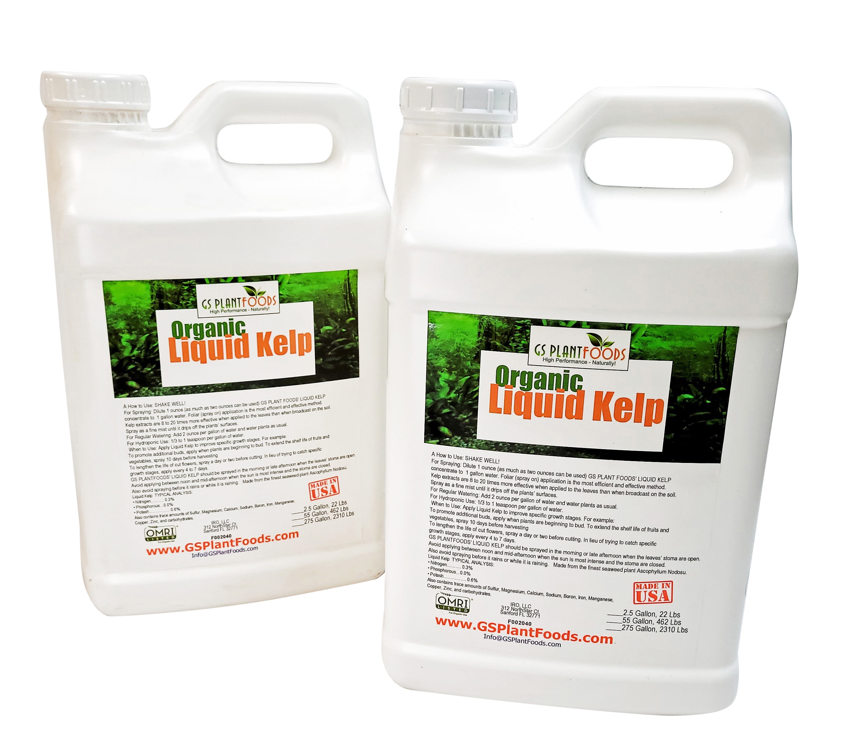 Organic Liquid Kelp Plant Fertilizer (5 Gallon) by GS Plant Foods Omri Organic Listed Seaweed