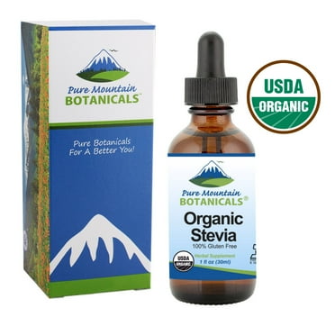 Organic Liquid Stevia Sweetener Alcohol Free and Kosher Sugar Substitute (1oz Glass Bottle)