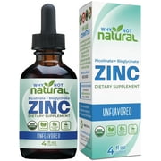 Why Not Natural Organic Zinc Drops, Picolinate & Bisglycinate, Vegan, Gluten-Free, 4 fl