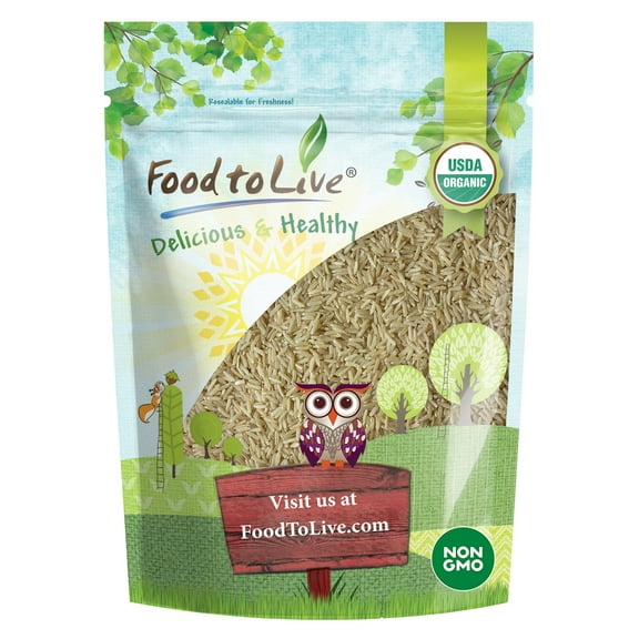 Organic Long Grain Brown Rice, 3 Pounds — Non-GMO, Raw, Vegan, Kosher — by Food to Live