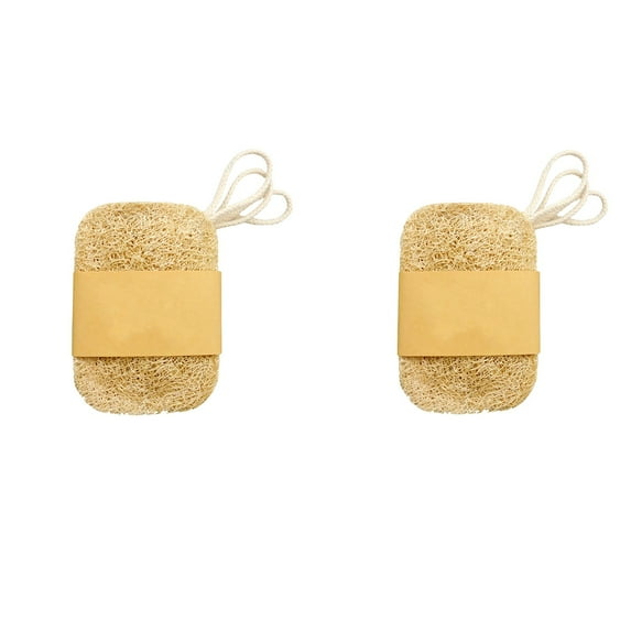 Organic Loofah Dishwashing Sponges (2Pc) - Natural Scrubber for Pots,Pans & Non-Stick Cookware | Compostable,Antibacterial & Scratch-Free Cleaning