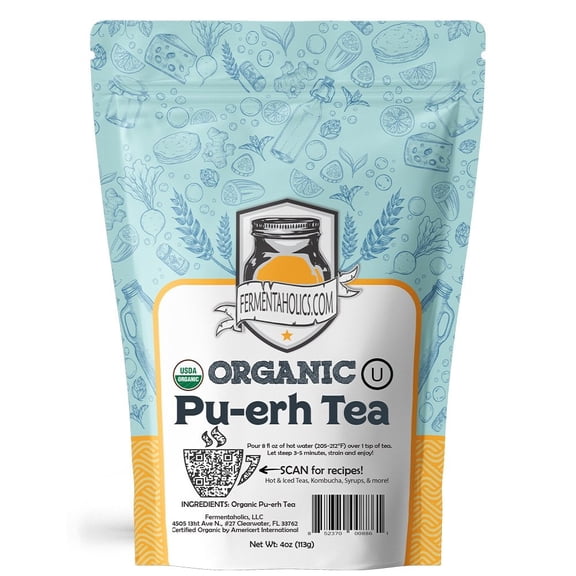 Organic Loose Leaf Pu-Erh Tea - Perfect for Kombucha Brewing - OU Kosher