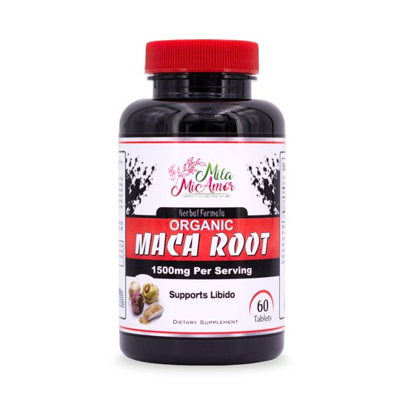Organic Maca Root | Sustained Energy Boost | Peak Performance Support for Men and Women | Maintain Healthy Hormone Levels | 1500 mg - 60 Tablets
