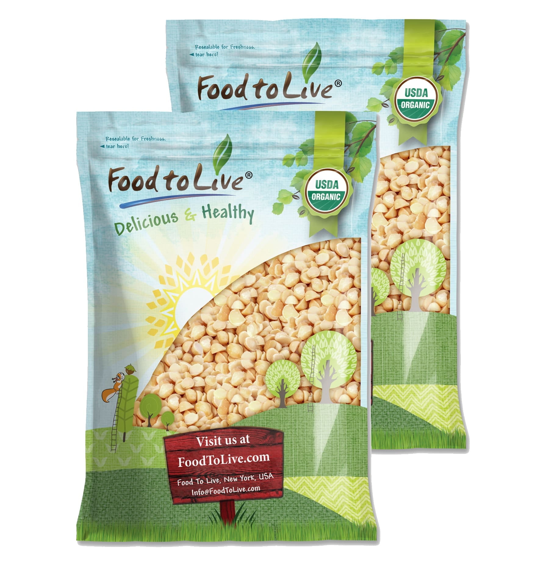 Organic Macadamia Nut Halves and Pieces, 25 Pounds — Non-GMO, Kosher, Raw, Vegan — by Food to Live