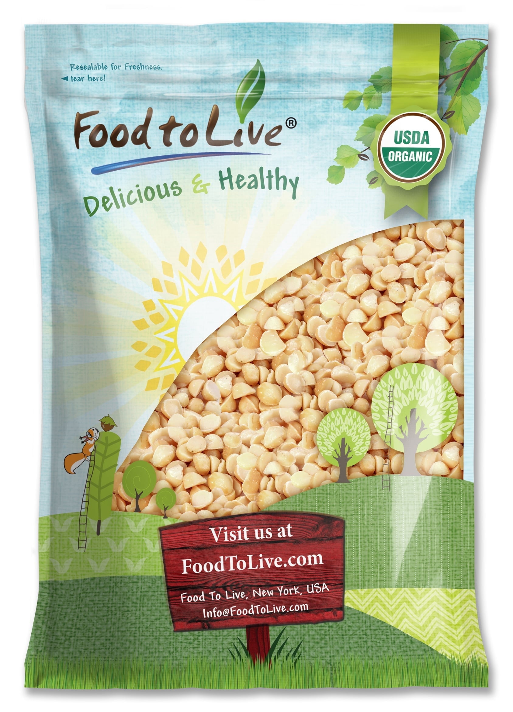 Organic Macadamia Nut Halves and Pieces, 8 Pounds — Non-GMO, Kosher, Raw, Vegan — by Food to Live