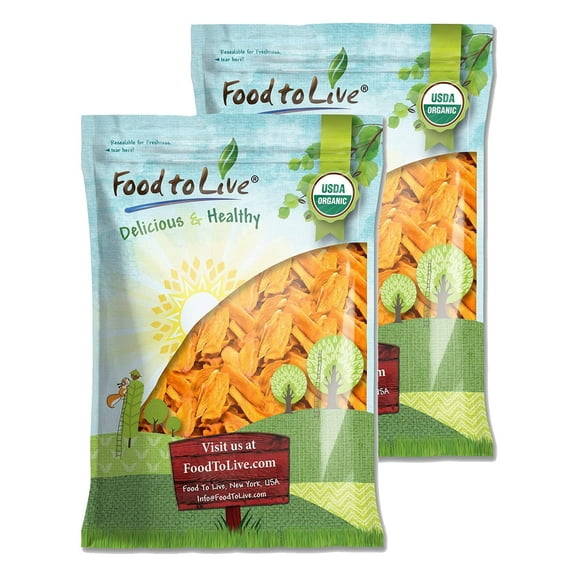 Organic Mango Cheeks by Food To Live (Dried, Non-GMO, Kosher, Unsulphured, Unsweetened, Bulk) 9 Pounds