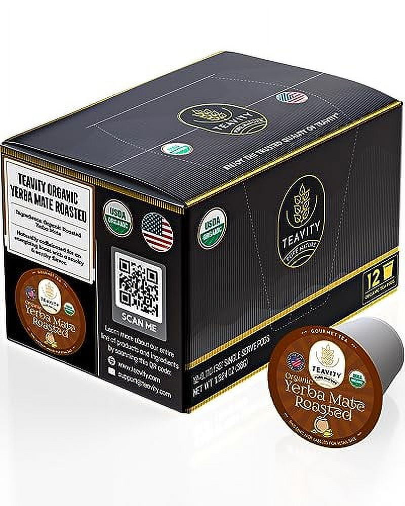 Organic Mate Tea Pods For Keurig By (12 Tea Pods)