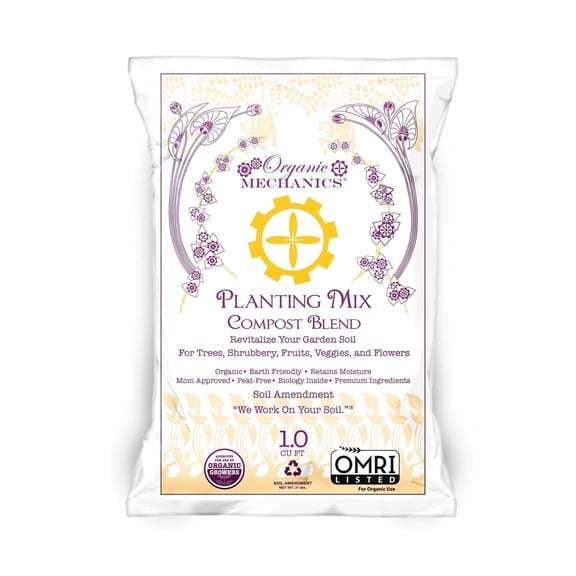 Organic Mechanics Planting Mix Compost Blend Soil Amendment, 1 cu ft