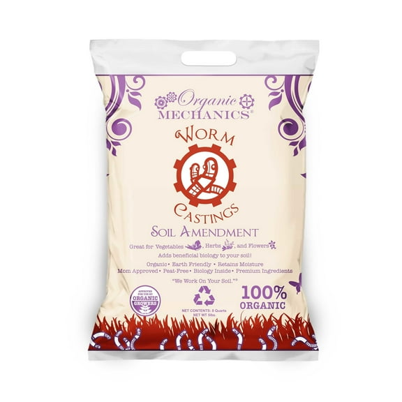Organic Mechanics Worm Castings Soil Amendment, 5 Pounds - Enhances Soil Structure & Retains Moisture for All Plants, Houseplants, Vegetables, Herbs, and Flowers - Peat-Free & Eco-Friendly