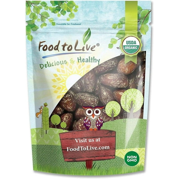 Organic Medjool Dates, 2 Pounds  Non-GMO, Raw, Vegan - by Food to Live