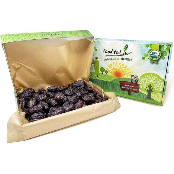 Organic Medjool Dates, 5 Pounds Box Non-GMO, Raw, Vegan - by Food to Live