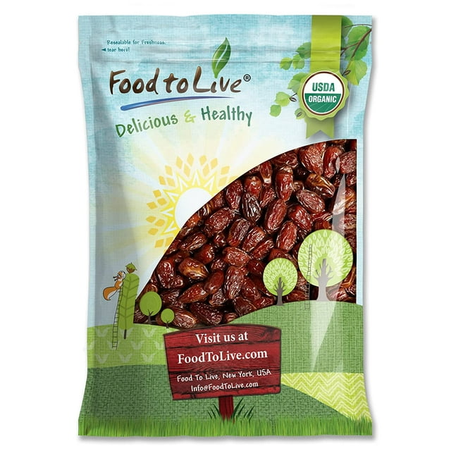Organic Medjool Dates, 6 Pounds NonGMO, Whole Dried Dated with Pits, Large Size, Unsweetened