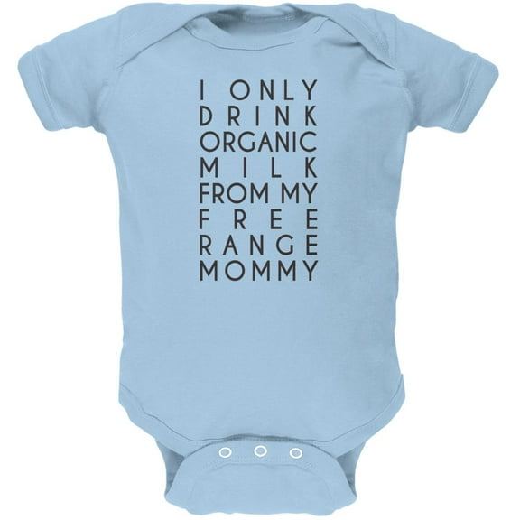 Organic Milk Free Range Mommy Light Blue Soft Baby One Piece - 18-24 months