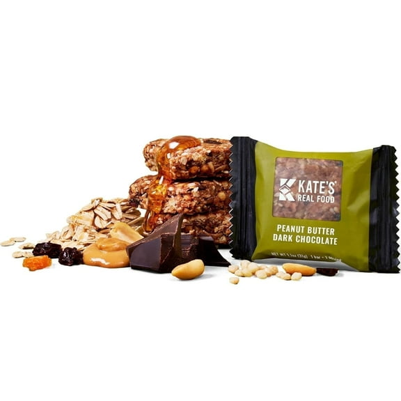 Kates Real Food Mini Organic Granola Bars - Peanut Butter Dark Chocolate (1.1 oz, Pack of 24)