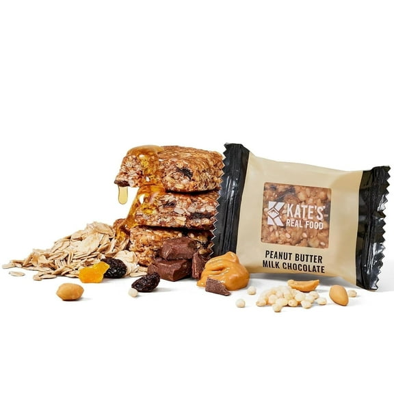 Kate’s Real Food Mini Organic Granola Bars - Peanut Butter Milk Chocolate (1.1 oz, Pack of 24)