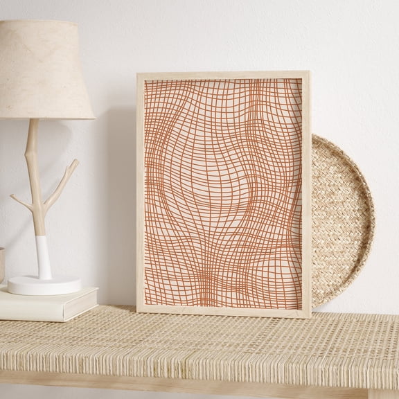 Organic Minimalist Burnt Orange Poster, Abstract Continuous Line Art Wall Art Print