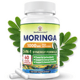 thumbnail image 1 of Organic Moringa 10:1 Extract, 1,000 mg Strength, 60 Vegan Capsules, Pure Oleifera Leaf Superfood, All-Natural, Non-GMO, Made in The USA, 1 of 7
