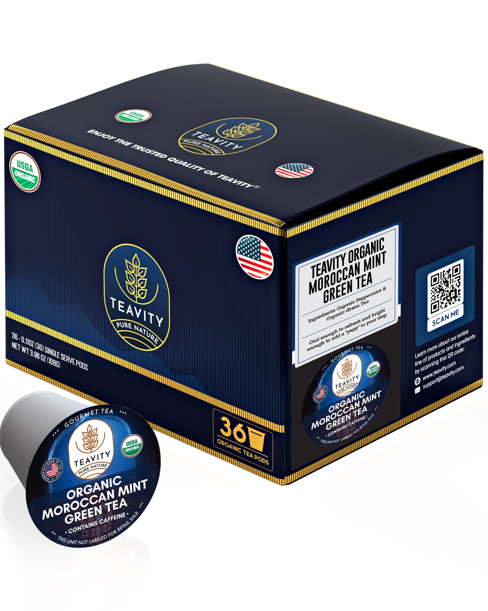 Organic Moroccan Mint Green Tea Pod for Keurig Brewers by Teavity