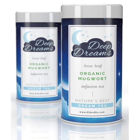 Organic Mugwort Tea | Lucid Dreaming Tea with Organic Mugwort, Holy Basil, Ginger, Rosebuds, Lemongrass, Cardamom, Licorice, Saffron, and Cinnamon | 30 servings | Loose Leaf | by ElderBlu Farms