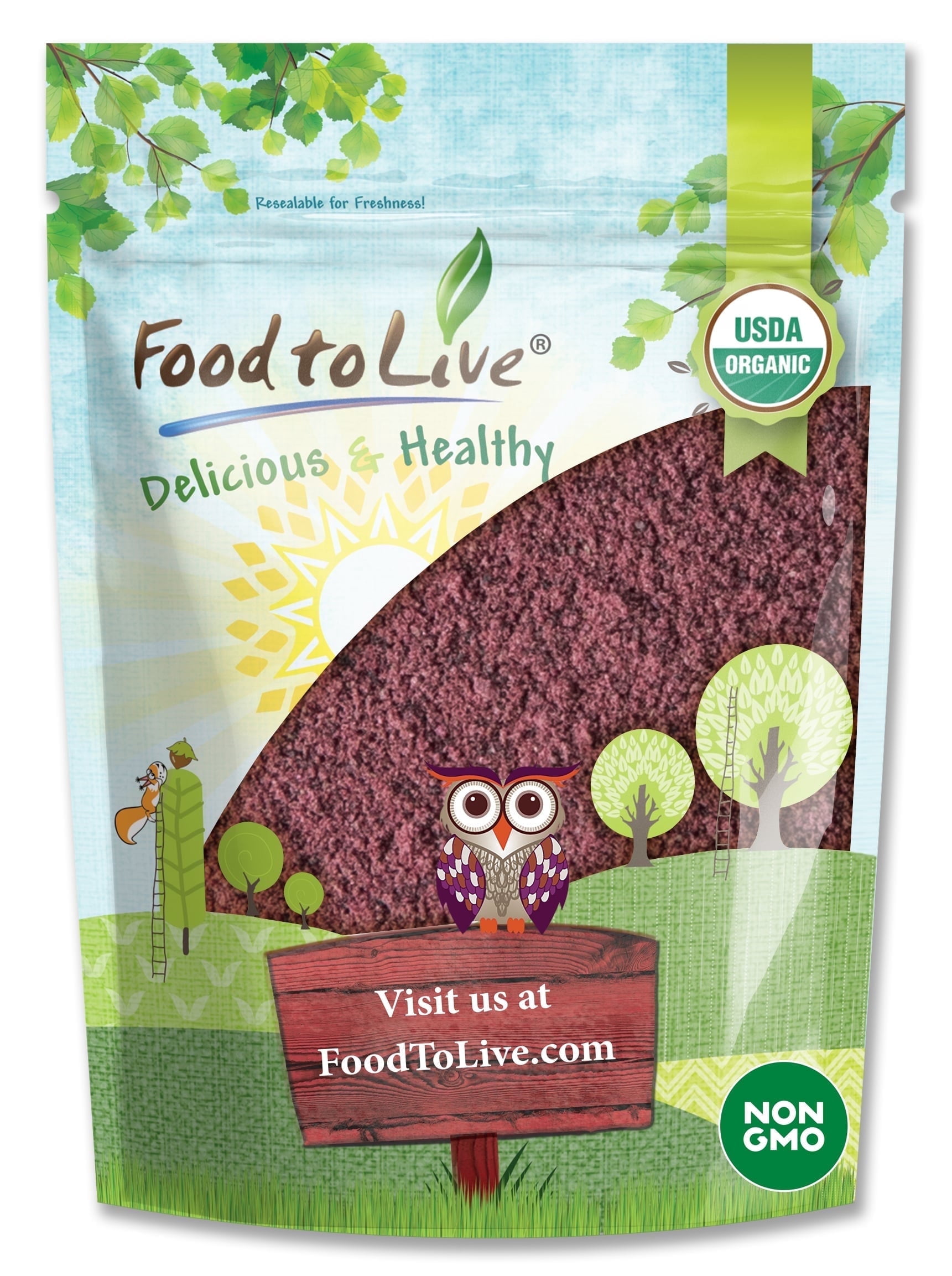 Organic Mulberry Juice Powder, 1.5 Pounds — Non-GMO, Kosher, Raw, Vegan — by Food to Live