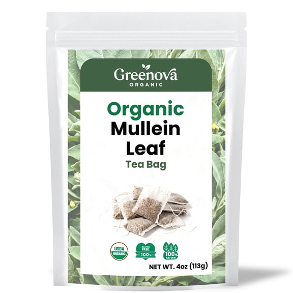 Organic Mullein Leaf Tea Bags, Caffeine-Free Herbal Tea, Naturally Mild & Earthy Herbal Infusion, 20 Count