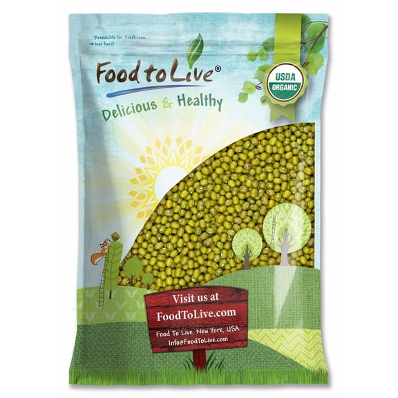 Organic Mung Beans, 10 Pounds Non-GMO, Kosher, Raw, Sproutable, Vegan, Sirtfood, Bulk by Food to Live