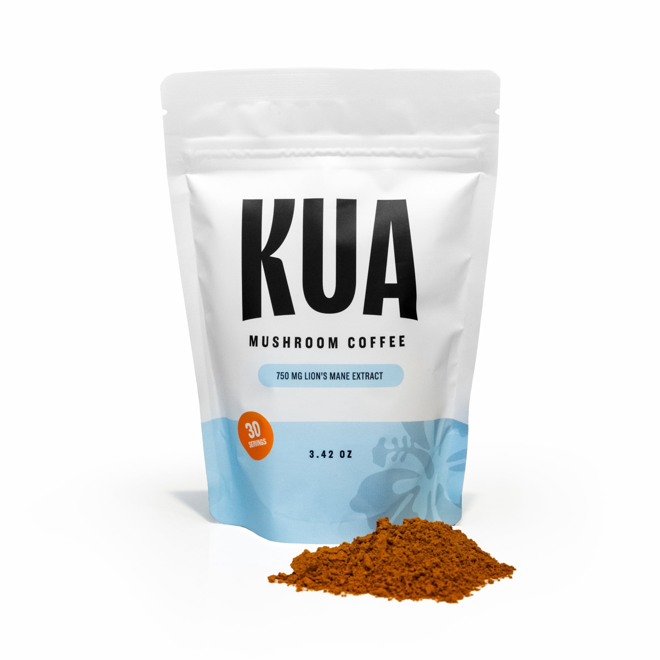 Organic Mushroom Coffee by KUA with Lionsmane Mushroom Extract for Better Focus, Better Mood, Better Energy - Sugar Free, 0 Calorie, Organic 30 Servings of Instant Mushroom Coffee