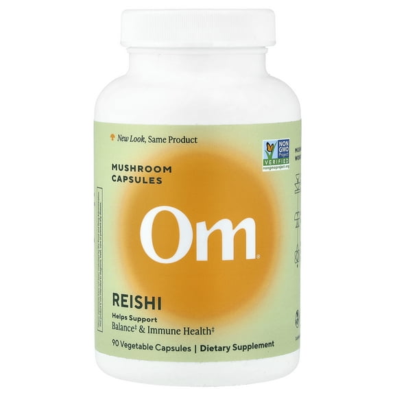 Om Mushrooms Reishi, 90 Vegetable Capsules (666 mg per Capsule )