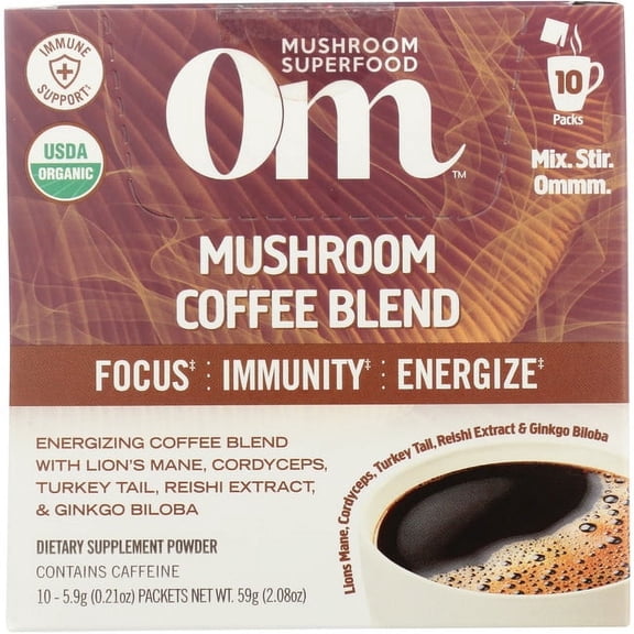 OM Mushroom Superfood Mushroom Coffee Blend, Organic - 10 pk