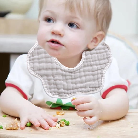 Organic Muslin Baby Bib Adjustable Unisex Feeding Lap Towel for Girls and Boys Soft Absorbent Dribble Protector Easy Snap Fastener Closure Machine Washable Durable