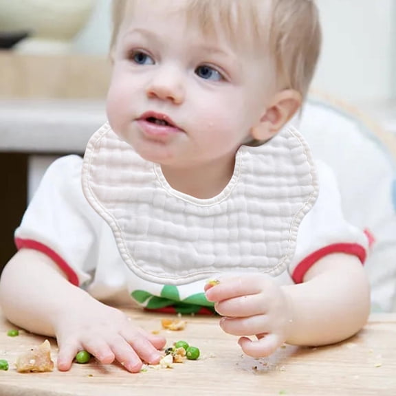 Organic Muslin Baby Bib Adjustable Unisex Feeding Lap Towel for Girls and Boys Soft Absorbent Dribble Protector Easy Snap Fastener Closure Machine Washable Durable
