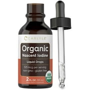 Organic Nascent Iodine Liquid Drops | 2 fl oz | Vegan Supplement | Non-GMO, Gluten Free | by Carlyle