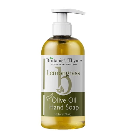 Organic Natural Hand Soap, 16 oz Lemongrass Moisturizing Castile Soap Made Olive Oil And Natural Luxurious Essential Oils. Vegan, Gluten & Cruelty Free