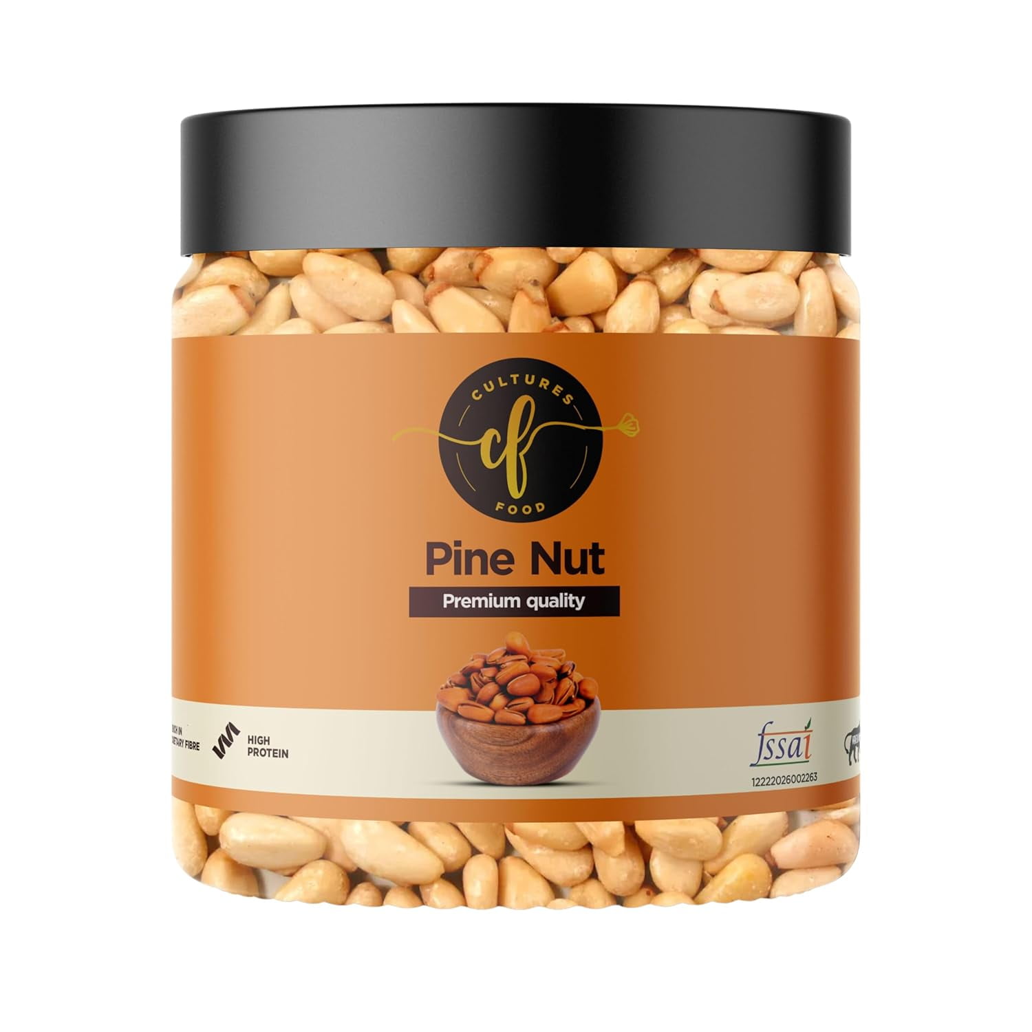 Organic Natural Pine Nut Seeds By Cultures Food 250gm, Nutrients