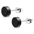 thumbnail image 1 of Organic Natural Wood Illusion Round Circle Stainless Steel Button Stud Post Earrings, 1 of 2