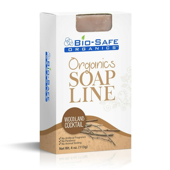 Bio-Safe Organics Organics Soap Line, All-Natural Handmade Bath Soap Bar, Woodland Cocktail, 4 oz