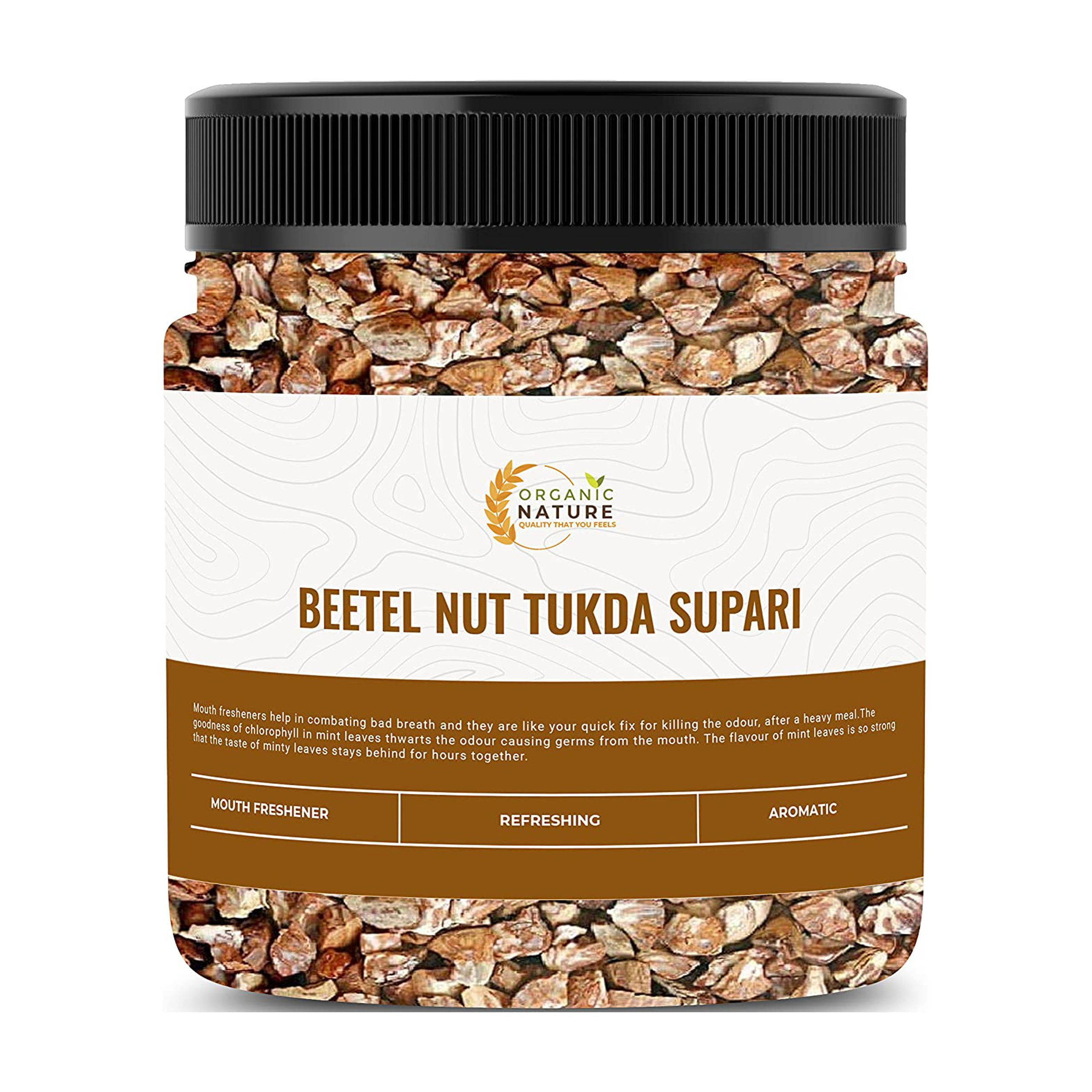 Organic Nature Diamond Cutting Areca Nuts/Betel Nut (Supari Tukda) 200G Areca Nut Pieces [Jar
