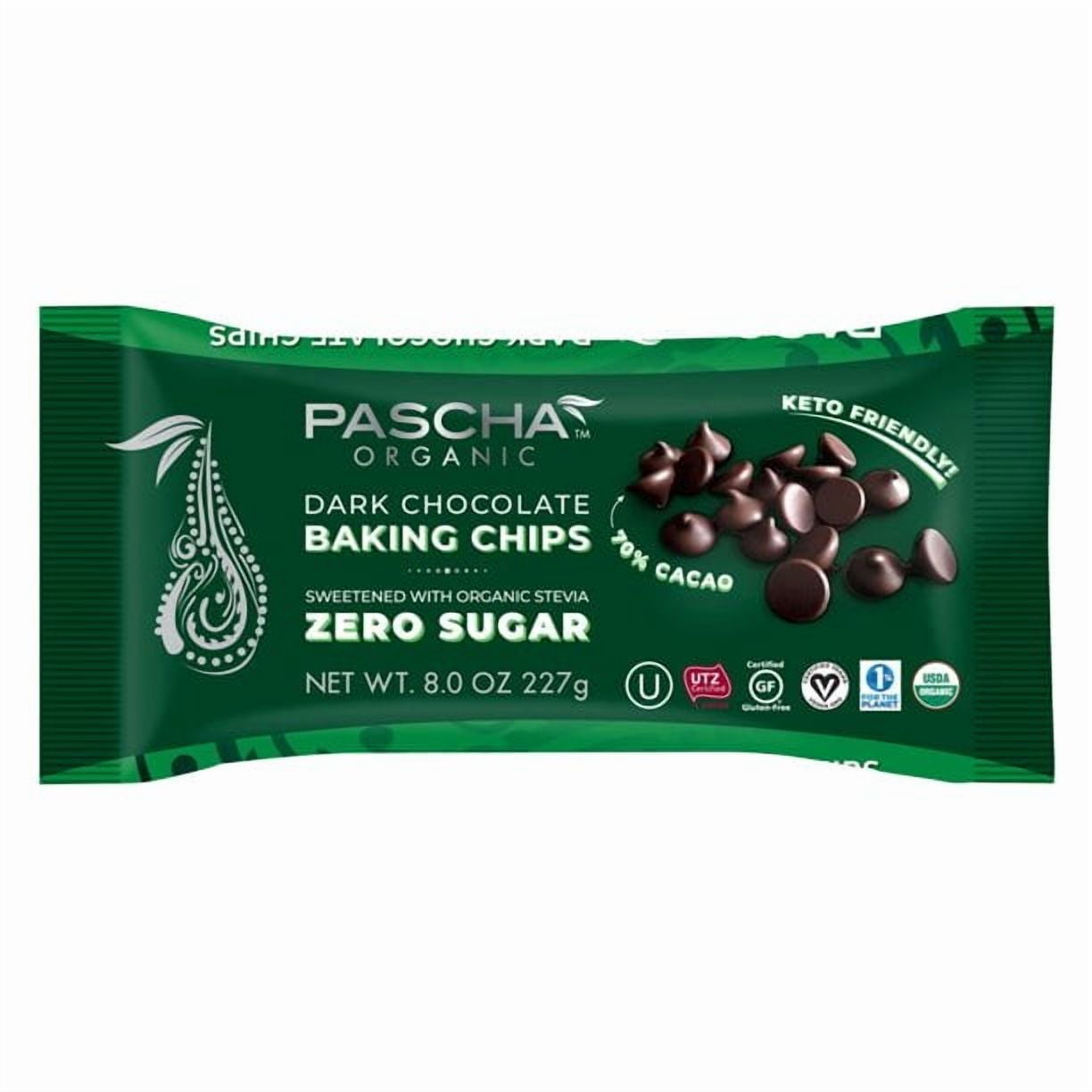 Pascha Stevia Sweetened 70% Cacao Dark Chocolate Chips, Vegan