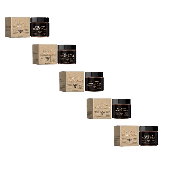 Organic Nourishing Skin Tallow Balm Long Lasting Moisturizing Smooth Facial for Dry and Sensitive Skin Honey Face Body Skin Care 5PCS