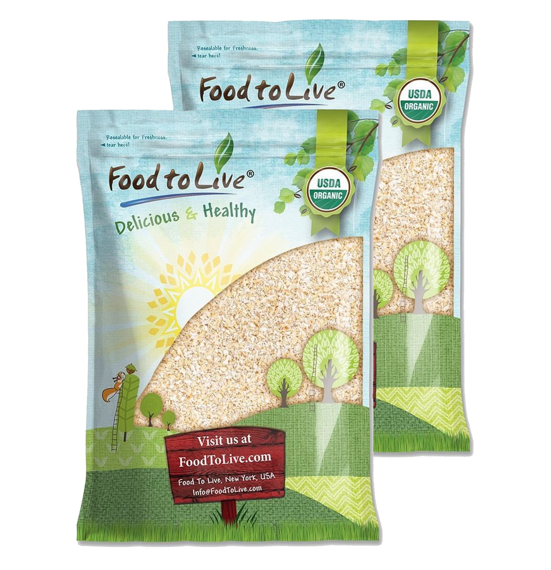 Organic Oat Bran, 16 Pounds Non-GMO, Kosher, Raw, Vegan, Bulk by Food to Live