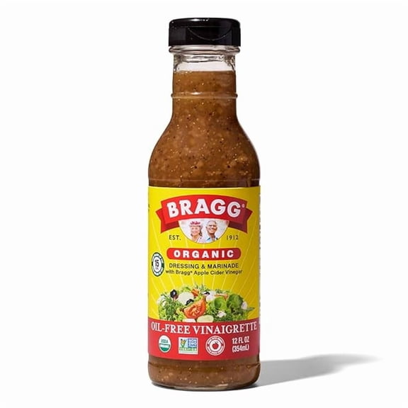 Organic Oil-Free Vinaigrette Salad Dressing and Marinade - 12 fl oz - Gluten-Free Dressing with Apple Cider Vinegar Pack of 1