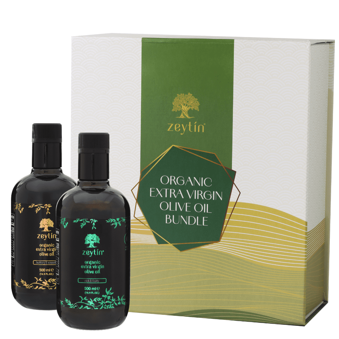 Organic Olive Oil Premium Gift Box - Zeytin 1L Sampling Set (Two 500 ml Bottles)