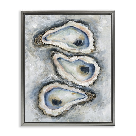 Stupell Industries Organic Oyster Bar Gray Framed Floater Canvas Wall Art, design by Carol Robinson, 31 x 25