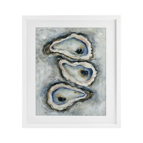 Stupell Industries Organic Oyster Bar White Framed Print Under Glass, design by Carol Robinson, 21 x 17