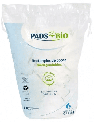 Organic Pads 180 Cotton Rectangles 8 x 10cm by Gilbert