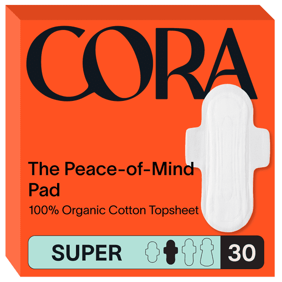 Cora Organic Ultra Thin Super Period Pads, 30 Count